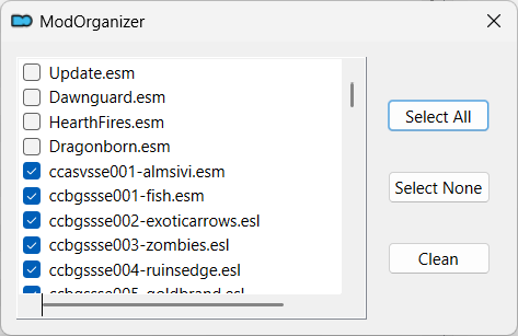 clean plugins dialog