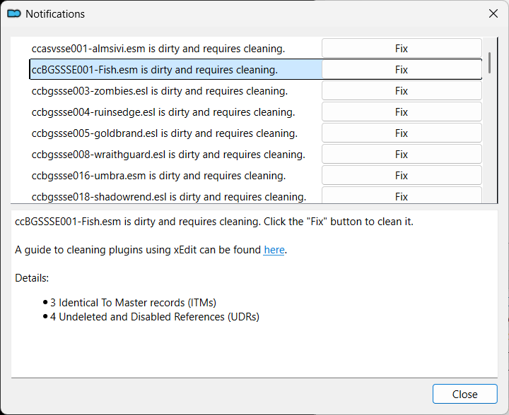 notifications dialog