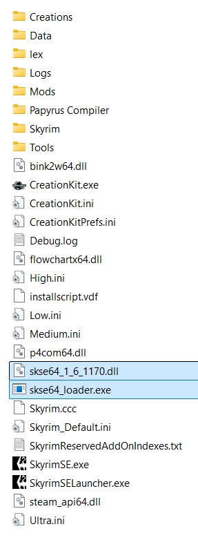 game folder with skese64 binaries