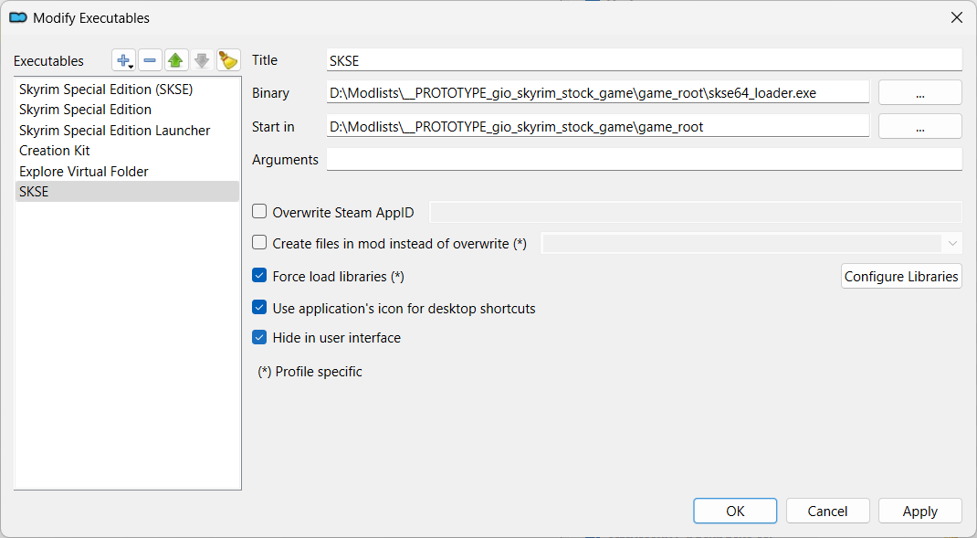 hidden default skse launcher