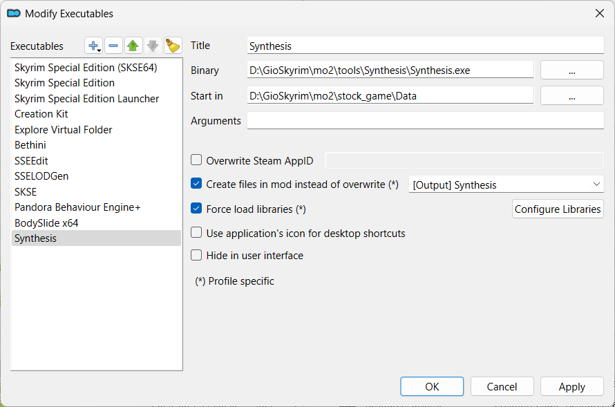 synthesis launcher setup
